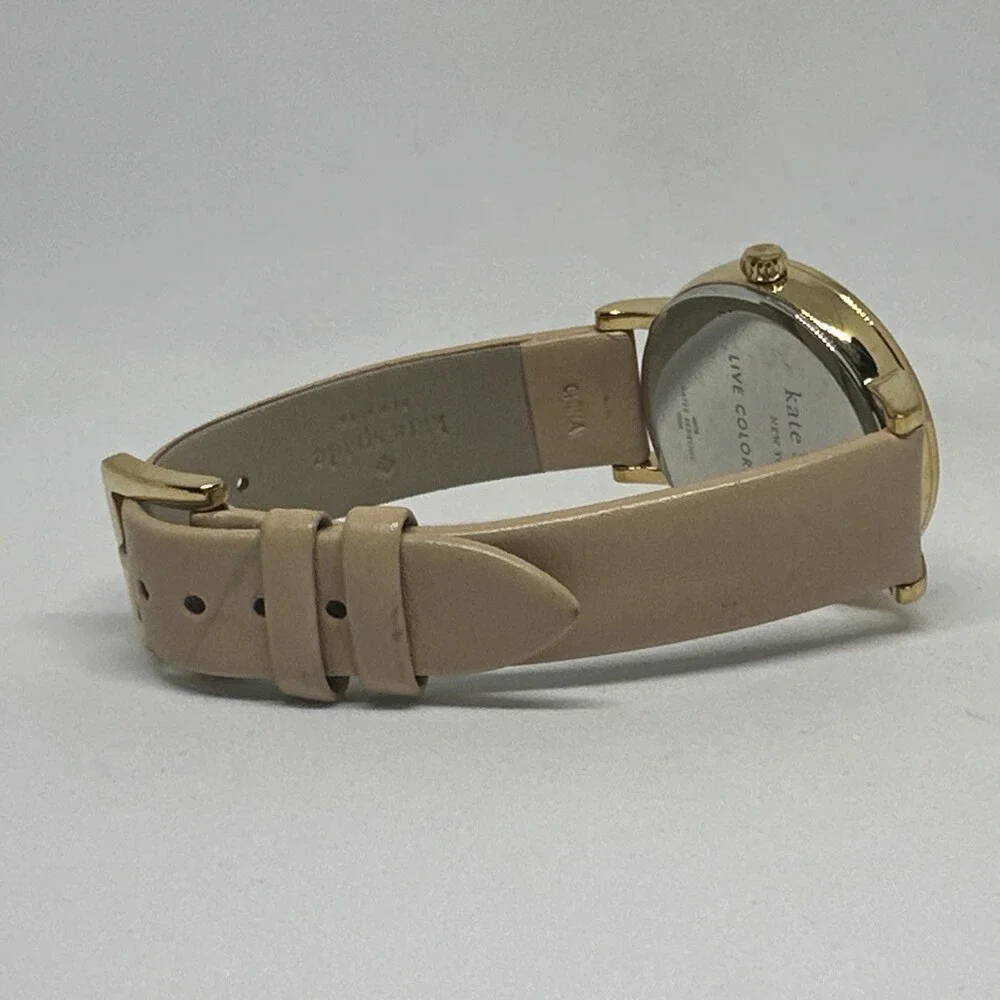 Kate Spade New York Metro 0586 Women's Beige Leather Analog Dial Watch HME645